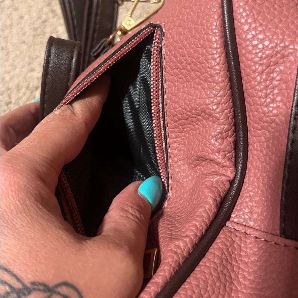 Burgundy Leather Backpack with Bee Accent NWT​ - Picture 11 of 11